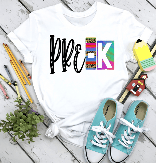 PRE - K school leopard serape tie dye DTF TRANSFERSPRINT TO ORDER - Do it yourself Transfers