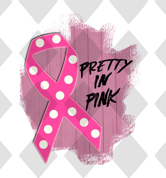 pretty in pink october ribbon Digital Download Instand Download - Do it yourself Transfers