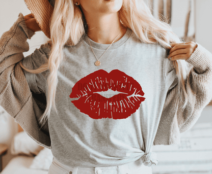 RED Lips kiss Valentine size ADULT 7.8x11.6 DTF TRANSFERPRINT TO ORDER - Do it yourself Transfers