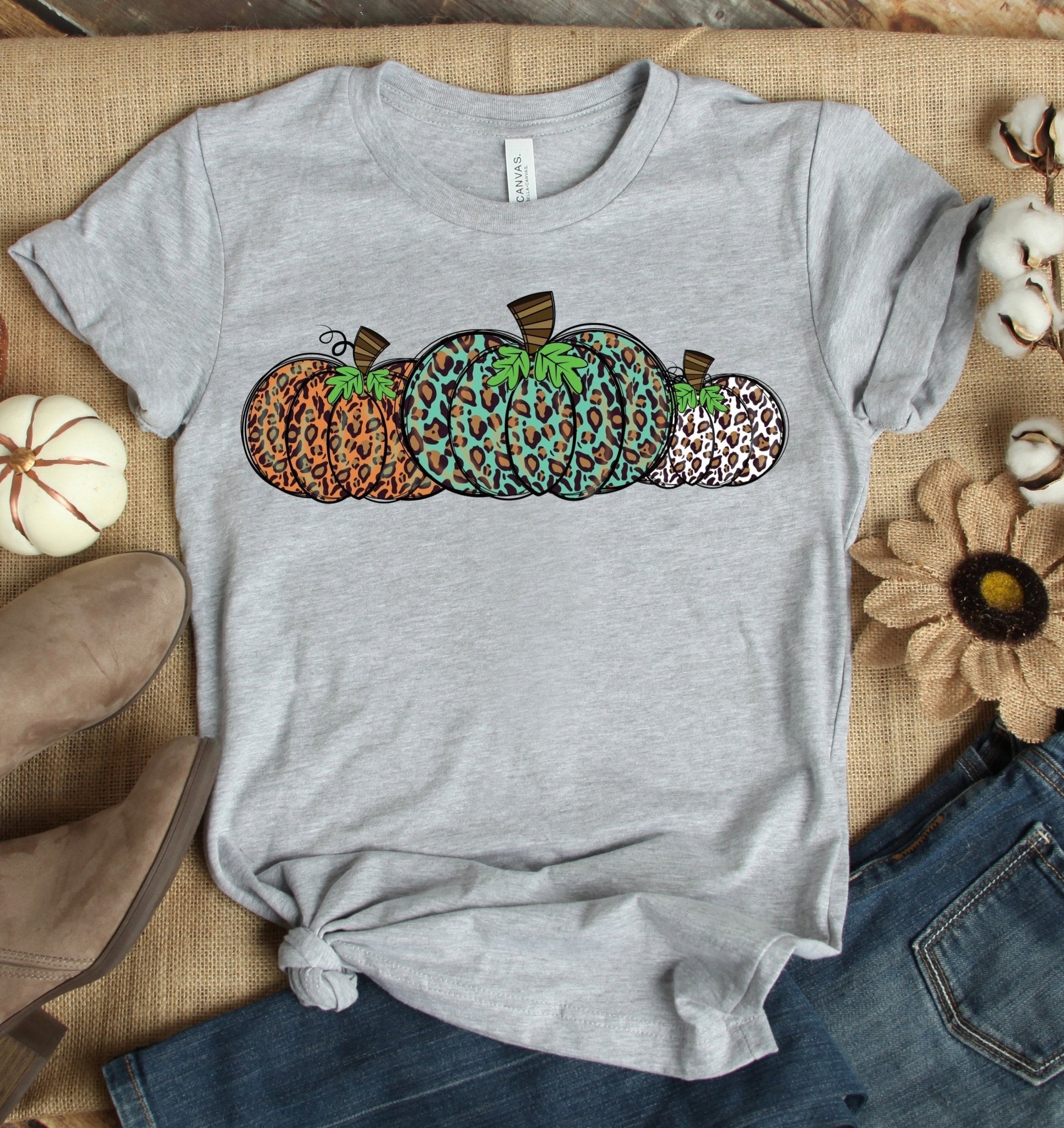 Regular pumpkins fall leopard DTF TRANSFERPRINT TO ORDER - Do it yourself Transfers