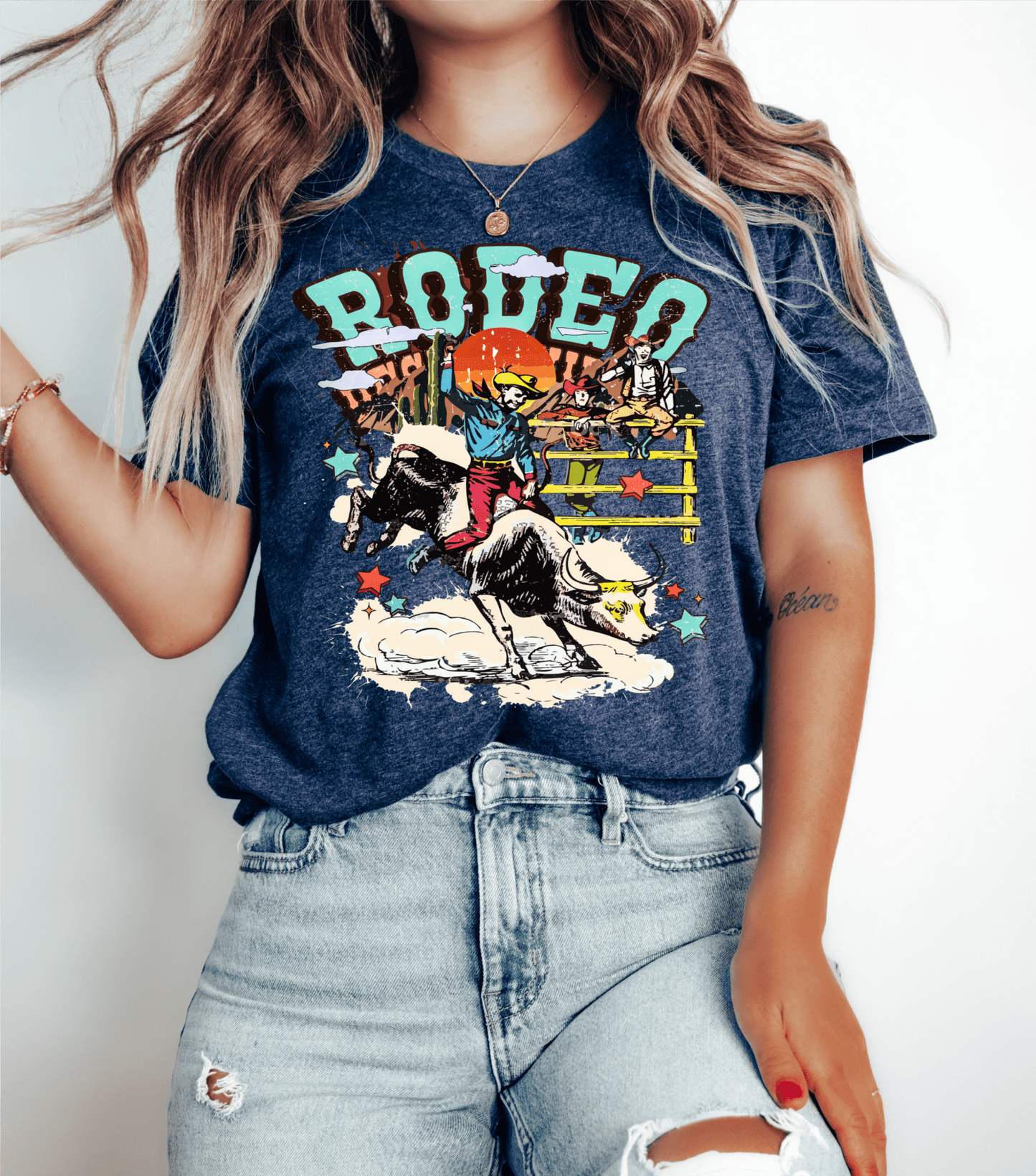 RODEO cowboy sunset fence fans bull boho western ADULT DTF TRANSFERPRINT TO ORDER - Do it yourself Transfers