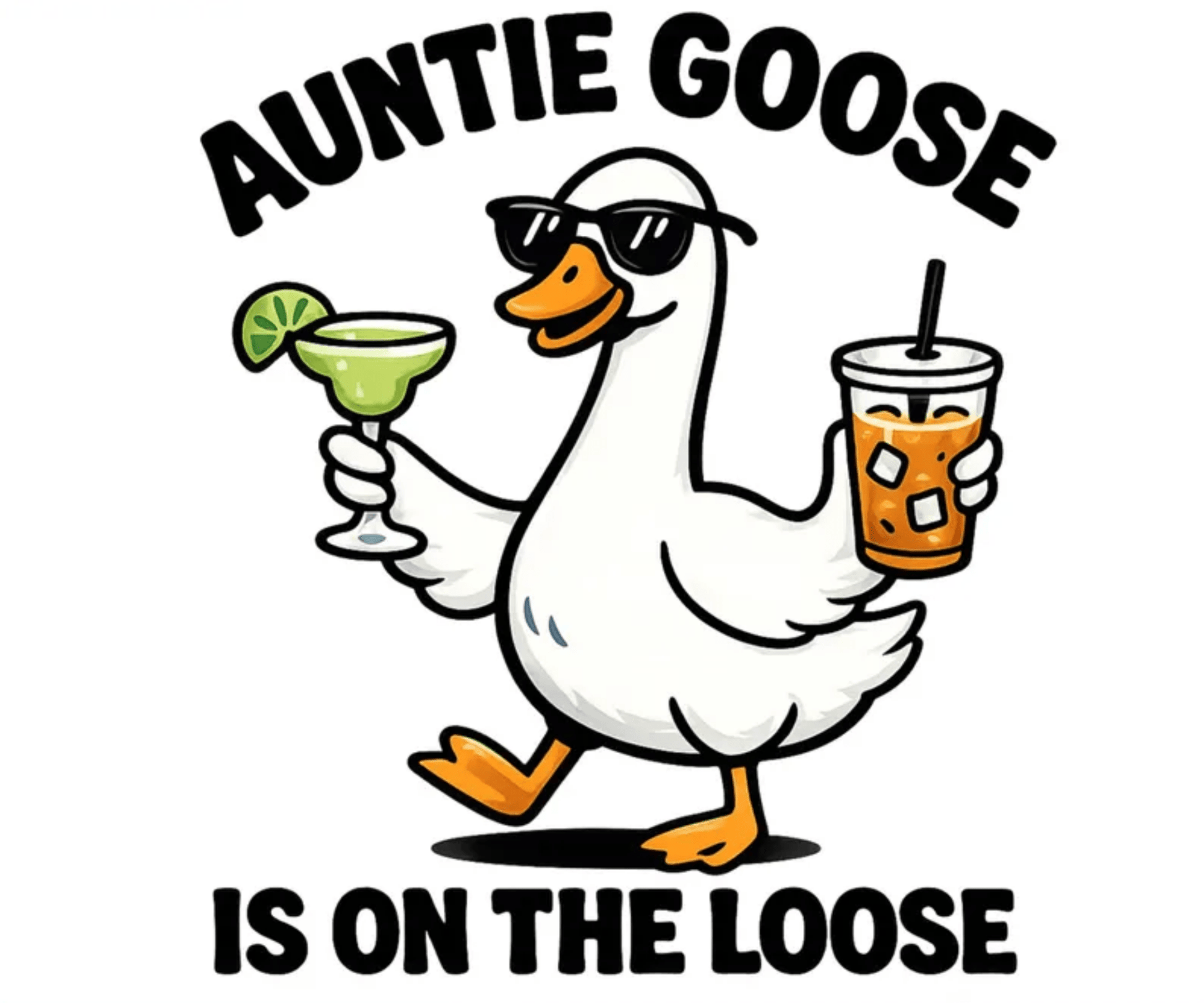 RTS AUNTIE GOOSE IS ON THE LOOSE DTF DIRECT TO FILM transfers ADULT 10X11.5 - Do it yourself Transfers