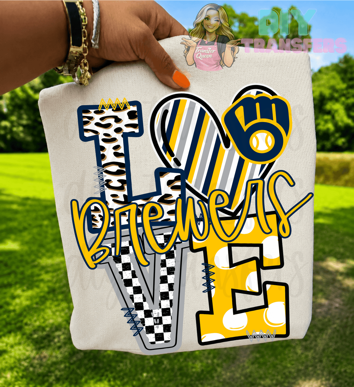 RTS BREWERS LOVE DTF DIRECT TO FILM transfers ADULT 10.5X11.5 - Do it yourself Transfers