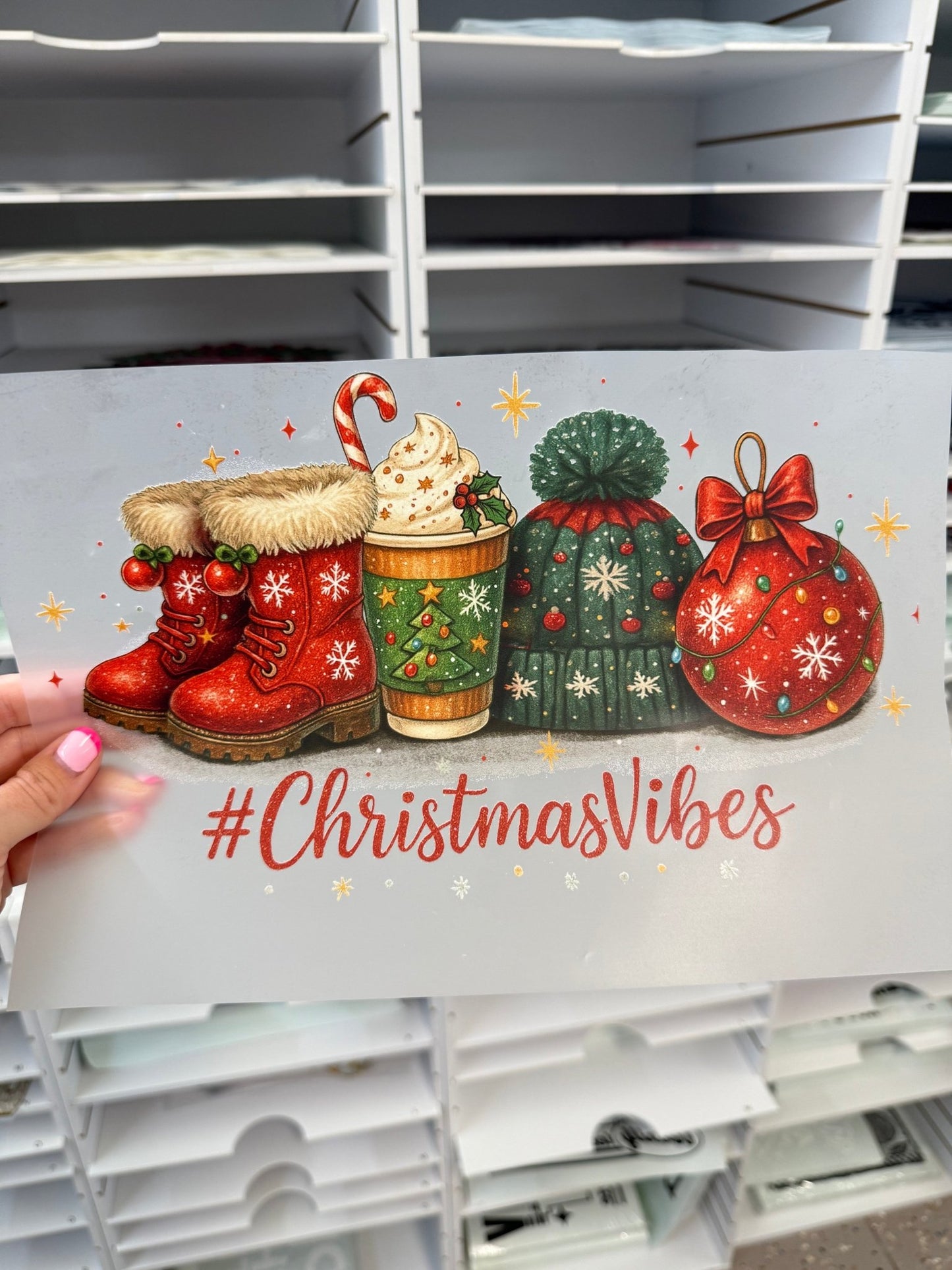 RTS CHRISTMAS VIBES DTF DIRECT TO FILM transfers ADULT 8X12 - Do it yourself Transfers