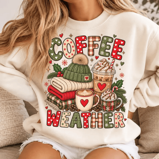 RTS COFFEE WEATHER CHRISTMAS DTF DIRECT TO FILM transfers ADULT 10.5X11.5 - Do it yourself Transfers