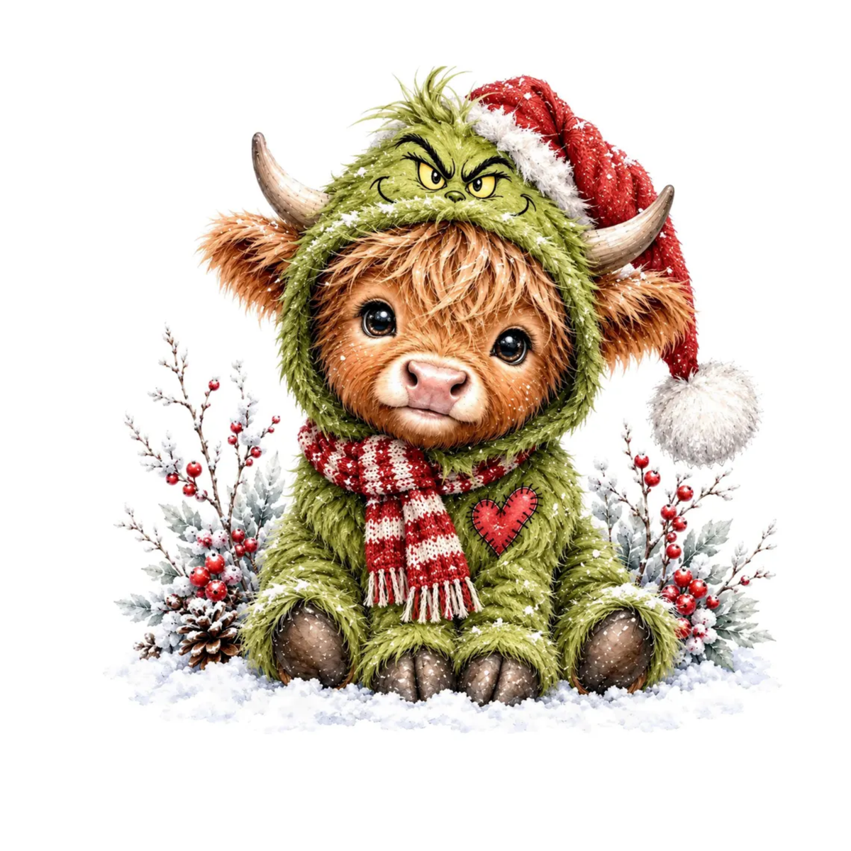 RTS COW WINTER CHRISTMAS DTF DIRECT TO FILM transfers ADULT 10.5X11.5 - Do it yourself Transfers