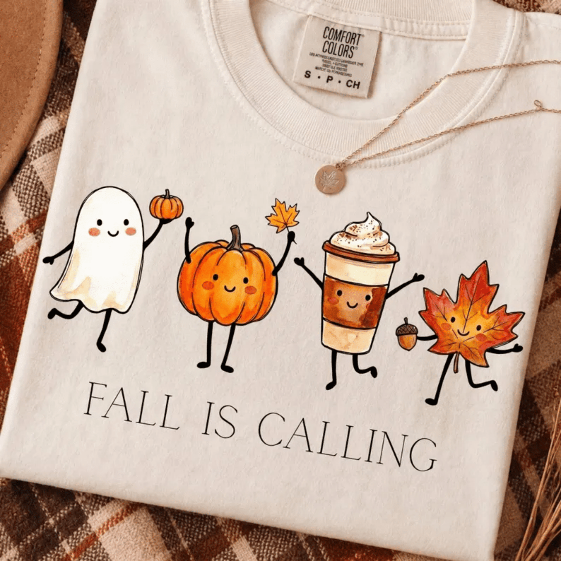 RTS FALL IS CALLING GHOST PUMPKIN COFFEE LEAF DTF DIRECT TO FILM transfers ADULT 10X11.5 - Do it yourself Transfers