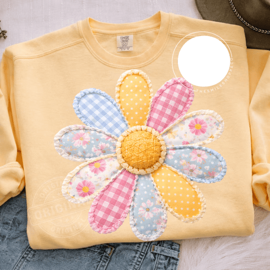 RTS FLOWER PATTERNS YELLOW BLUE PINK DTF DIRECT TO FILM transfers ADULT 10X11.5 - Do it yourself Transfers