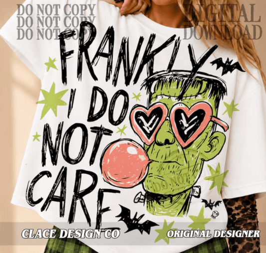 RTS FRANKLY I DO NOT CARE HALLOWEEN DTF DIRECT TO FILM transfers ADULT 10.5X11.5 - Do it yourself Transfers