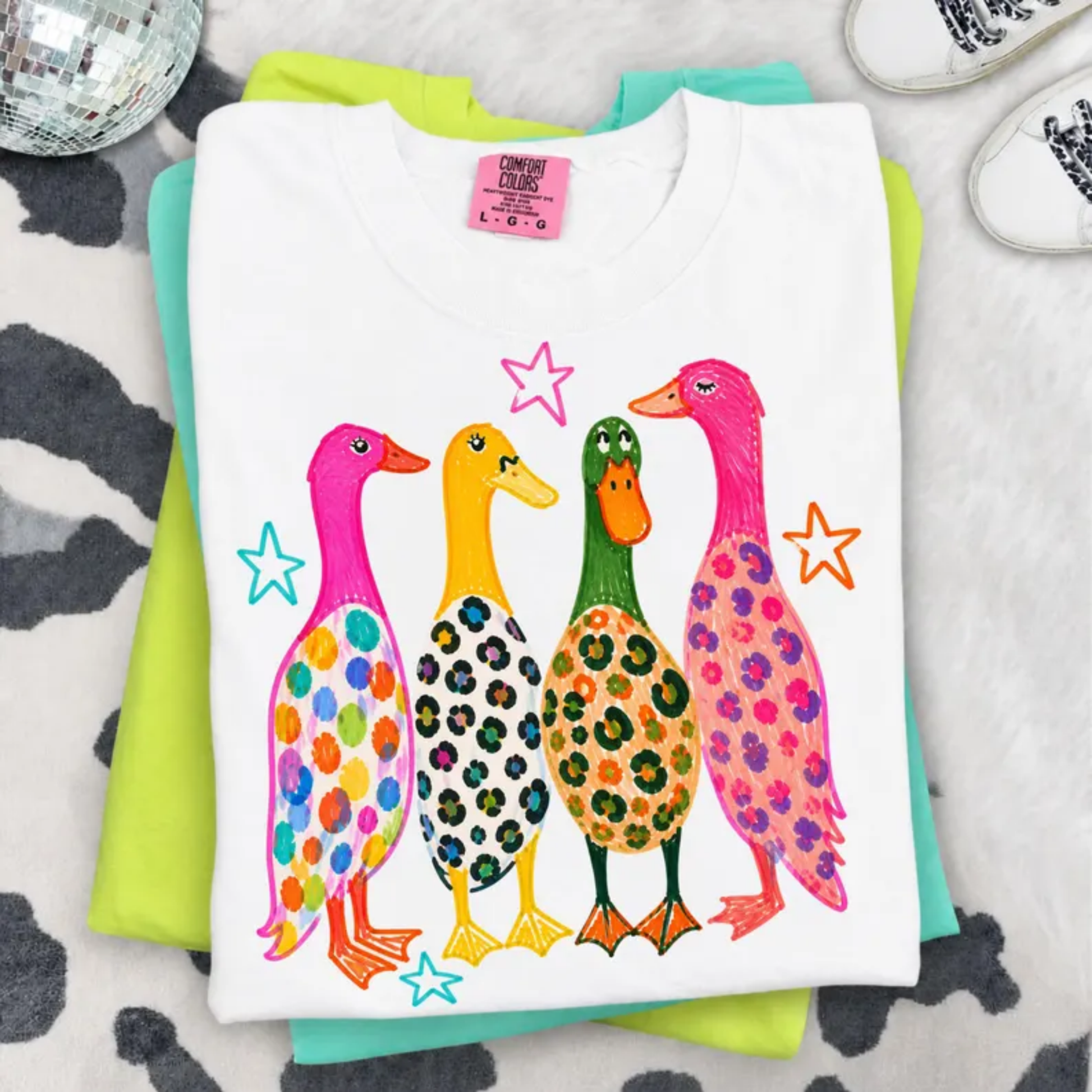 RTS GEESE GOOSE MULTI COLOR STARS DTF DIRECT TO FILM transfers ADULT 10X11.5 - Do it yourself Transfers