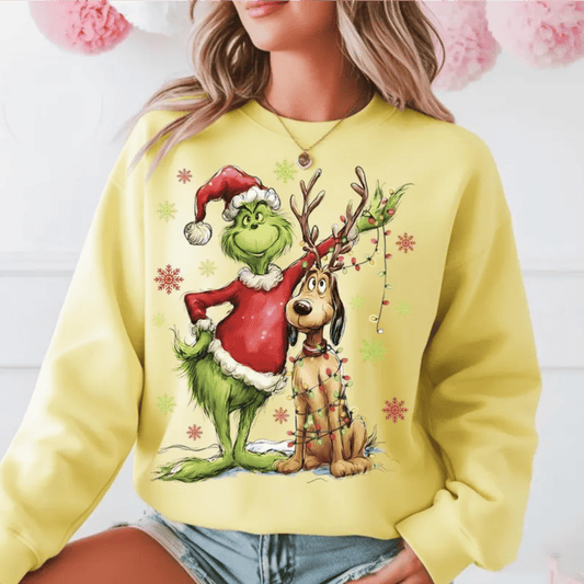 RTS GRINCH DOG CHRISTMAS DTF DIRECT TO FILM transfers ADULT 10X11.5 - Do it yourself Transfers