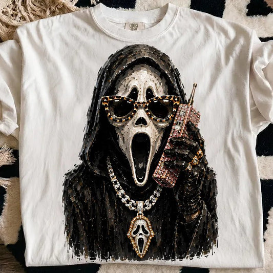 RTS Halloween Ghostface Slasher Character DTF DIRECT TO FILM transfers ADULT 10X11.5 - Do it yourself Transfers