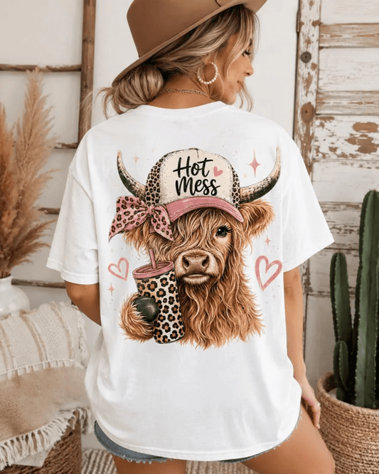 RTS HOT MESS COWGIRL CUP DTF DIRECT TO FILM transfers ADULT 10X11.5 - Do it yourself Transfers