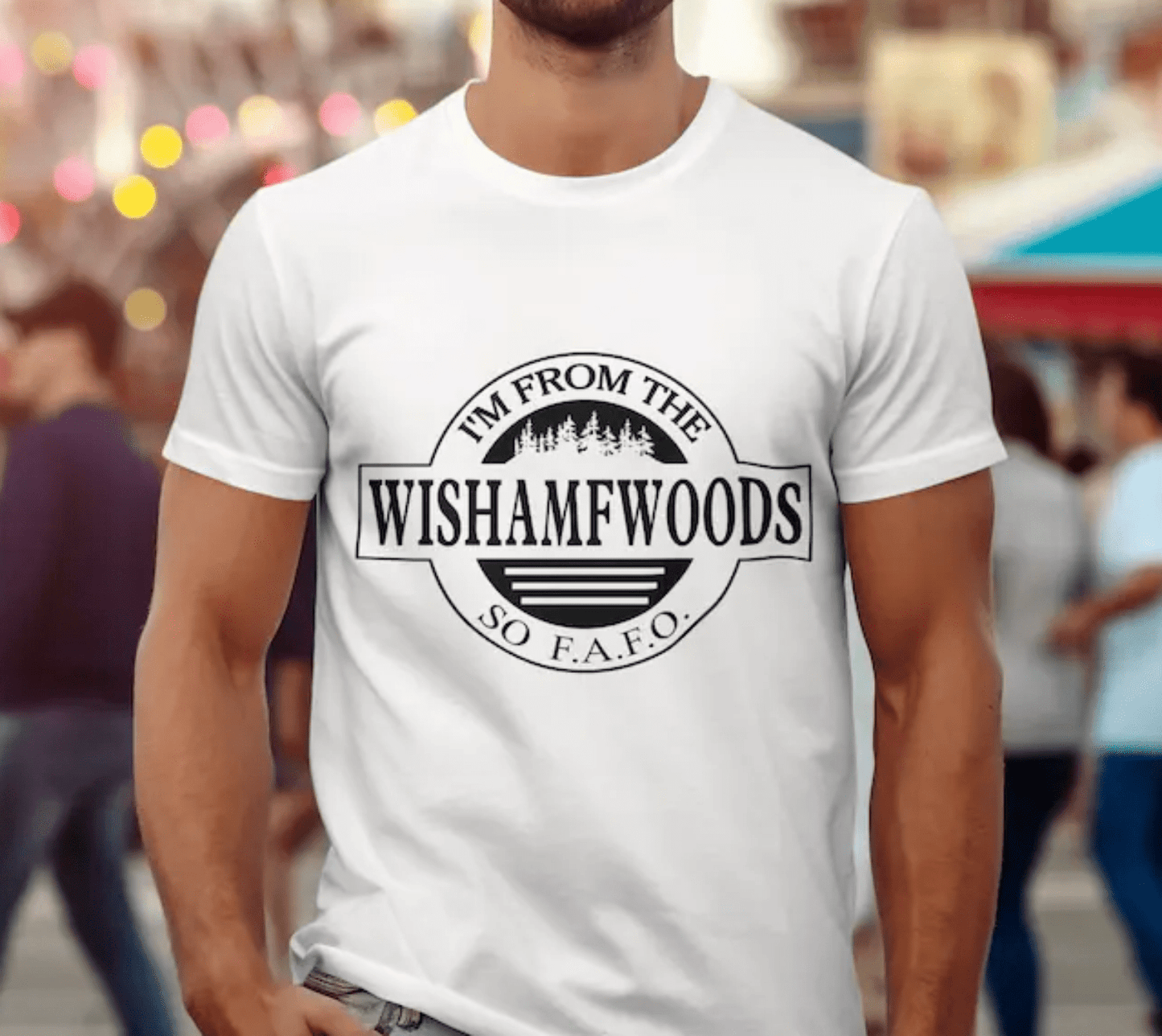 RTS I'm from the WISHAMFWOODS so FAFO SINGLE COLOR BLACK Screen Print transfers size ADULT 10X12 - Do it yourself Transfers