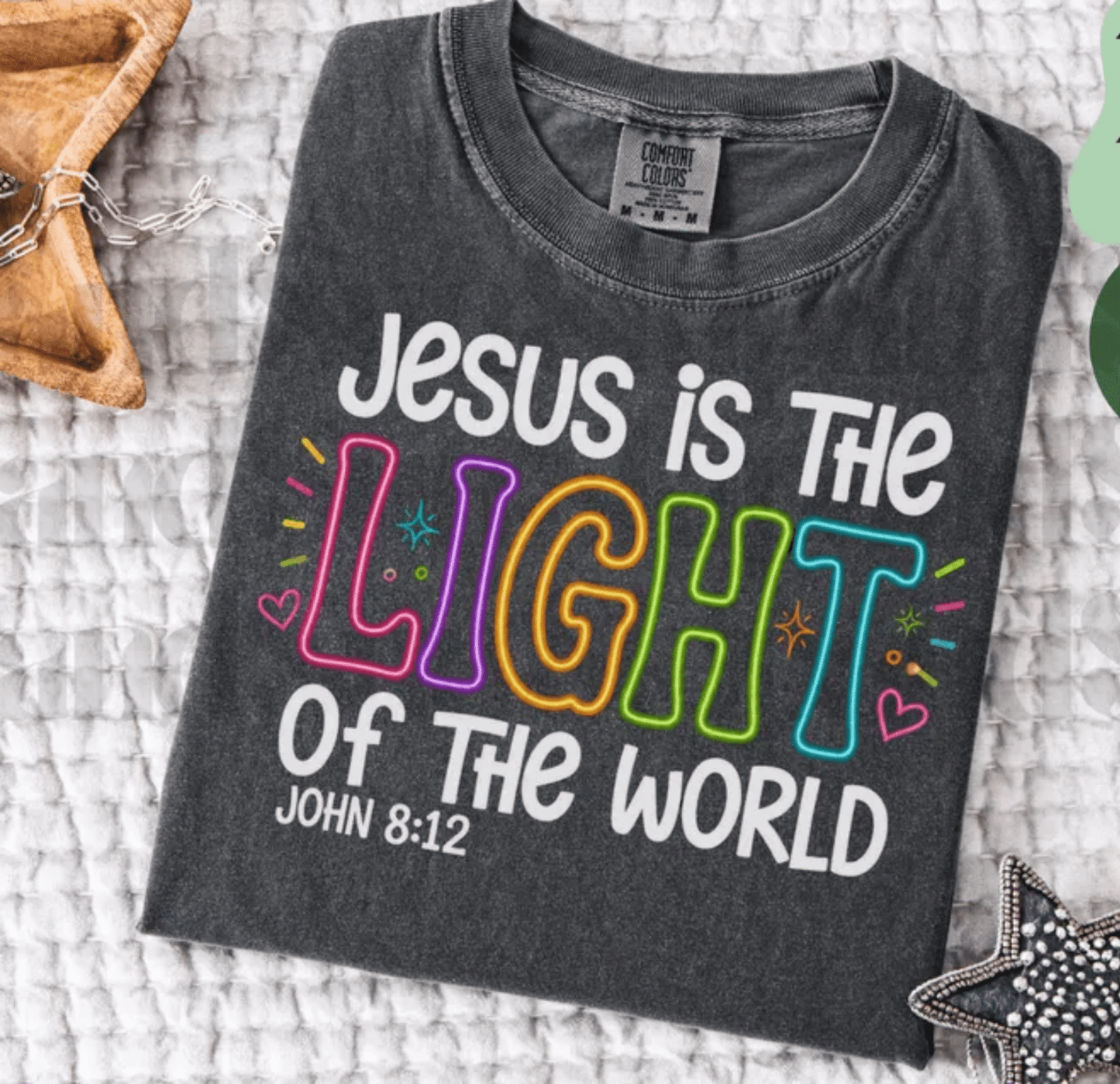 RTS JESUS IS THE LIGHT OF THE WORLD DTF DIRECT TO FILM transfers ADULT 10X11.5 - Do it yourself Transfers