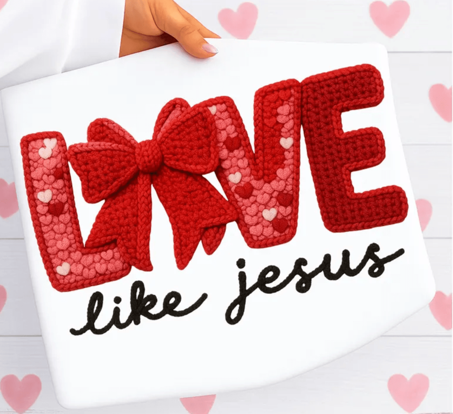 RTS LOVE LIKE JESUS YARN FAUX DTF DIRECT TO FILM transfers ADULT 9X12 - Do it yourself Transfers