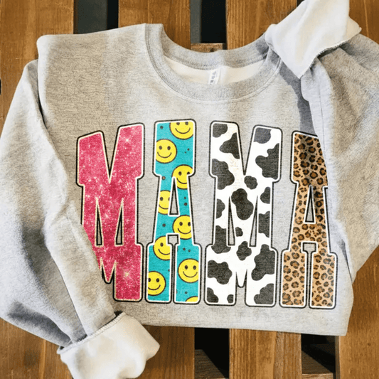 RTS MAMA PINK SMILE COW LEOPARD DTF DIRECT TO FILM transfers ADULT 10X11.5 - Do it yourself Transfers