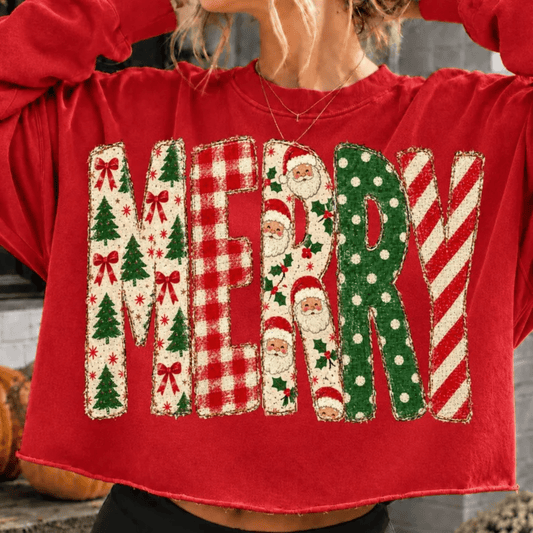 RTS MERRY CHRISTMAS SANTA POLKA DOTS STRIPE DTF DIRECT TO FILM transfers ADULT 10.5X11.5 - Do it yourself Transfers
