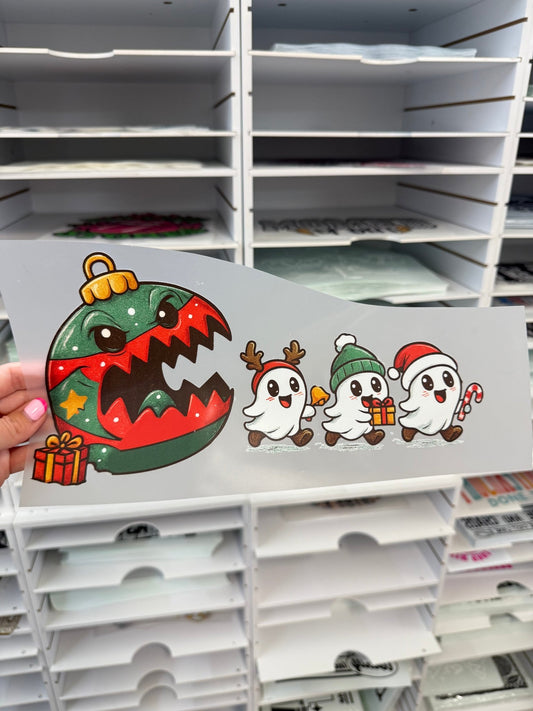 RTS ORNAMENT SNOWMAN PRESENTS CHRISTMAS DTF DIRECT TO FILM transfers ADULT 8X12 - Do it yourself Transfers