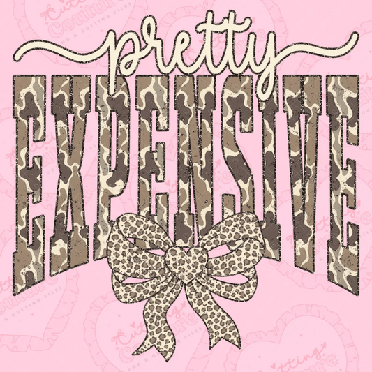 RTS PRETTY EXPENSIVE CAMO LEOPARD BOW DTF DIRECT TO FILM transfers ADULT 10X11.5 - Do it yourself Transfers
