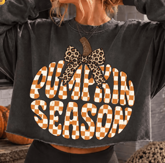 RTS PUMPKIN SEASON LEOPARD BOW DTF DIRECT TO FILM transfers ADULT 10.5X11.5 - Do it yourself Transfers