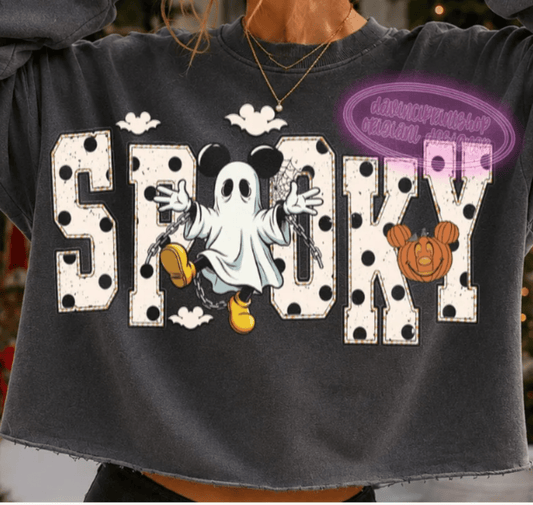 RTS SPOOKY MIC KEY POLKA DOT DTF DIRECT TO FILM transfers ADULT 10.5X11.5 - Do it yourself Transfers