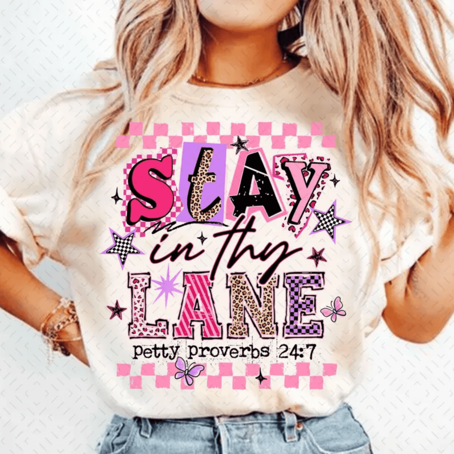 RTS STAY IN THY LANE PETTY PROVERBS DTF DIRECT TO FILM transfers ADULT 10X11.5 - Do it yourself Transfers