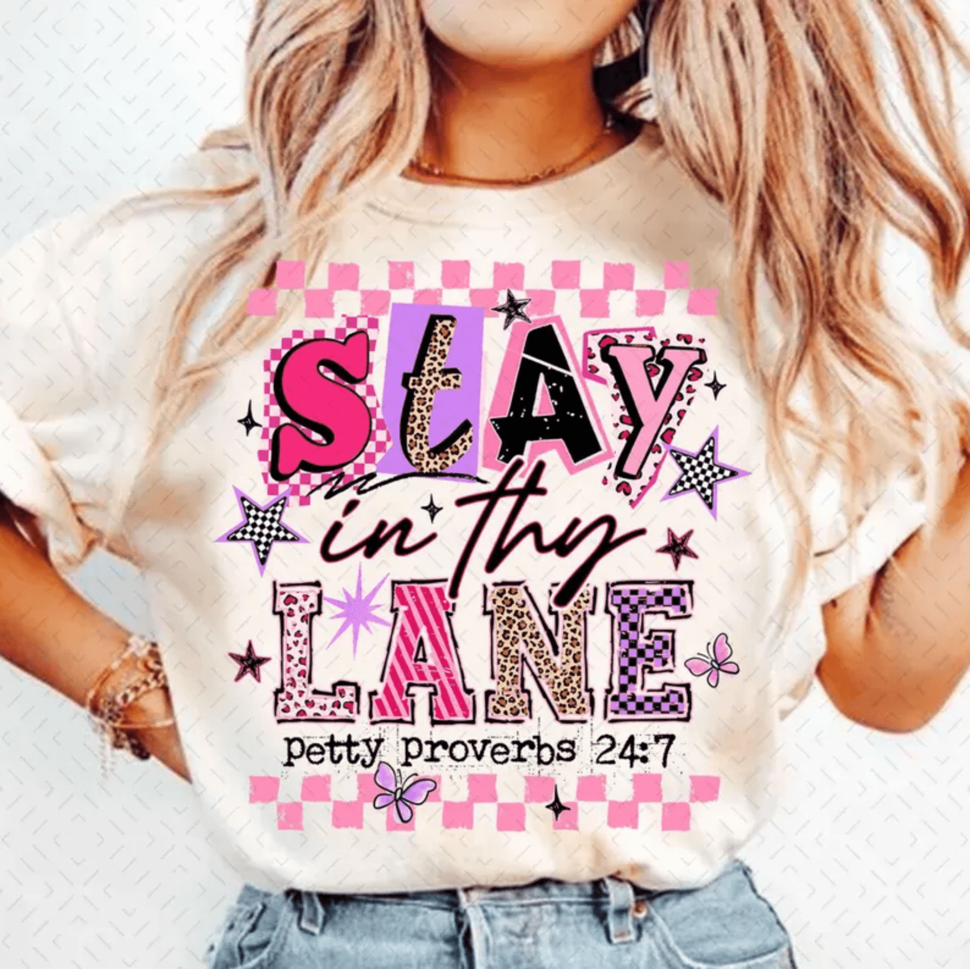 RTS STAY IN THY LANE PETTY PROVERBS DTF DIRECT TO FILM transfers ADULT 10X11.5 - Do it yourself Transfers