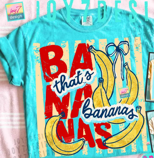 RTS THATS BANANAS BOW DTF DIRECT TO FILM transfers ADULT 10X11.5 - Do it yourself Transfers