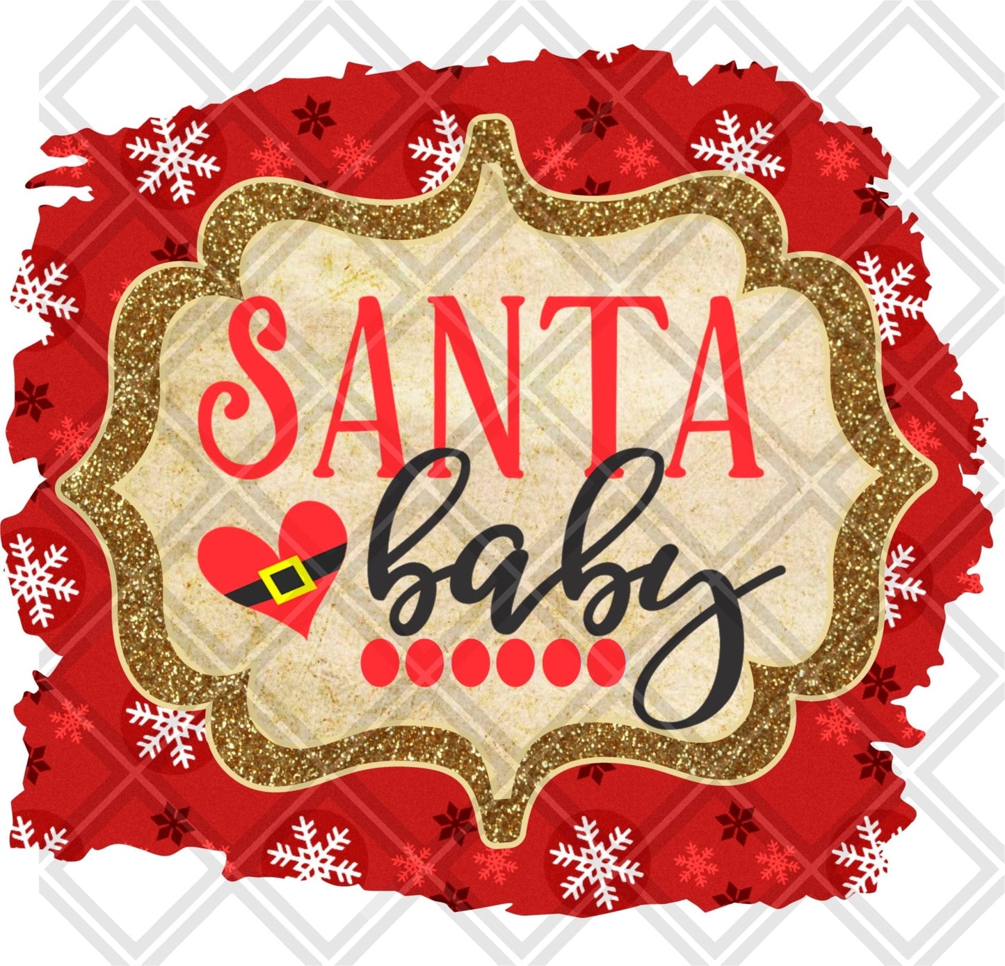 Santa Baby FRAME belt heart png Digital Download Instand Download - Do it yourself Transfers