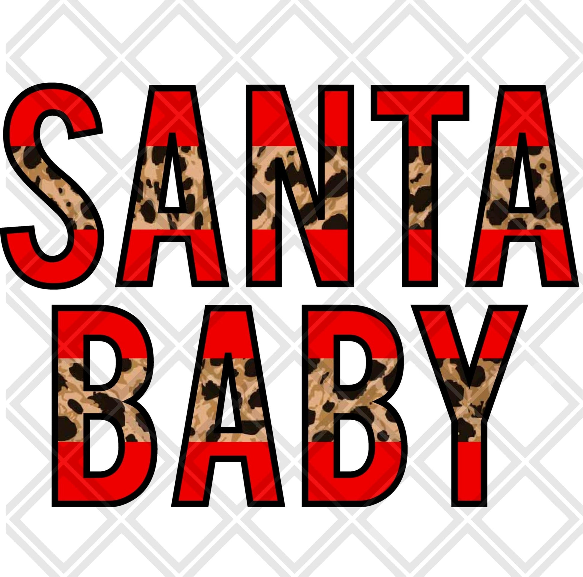 Santa Baby NO FRAME png Digital Download Instand Download - Do it yourself Transfers