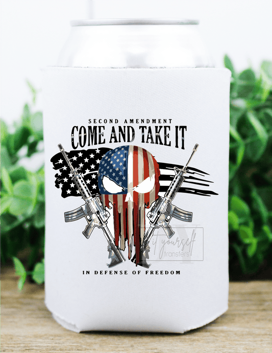 Second Amendment come and take it in defense of freedom American flags size 2.5x3 DTF TRANSFERPRINT TO ORDER - Do it yourself Transfers