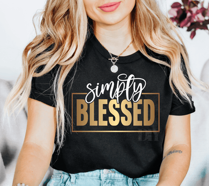 Simple blessed white GOLD size ADULT DTF TRANSFERPRINT TO ORDER - Do it yourself Transfers