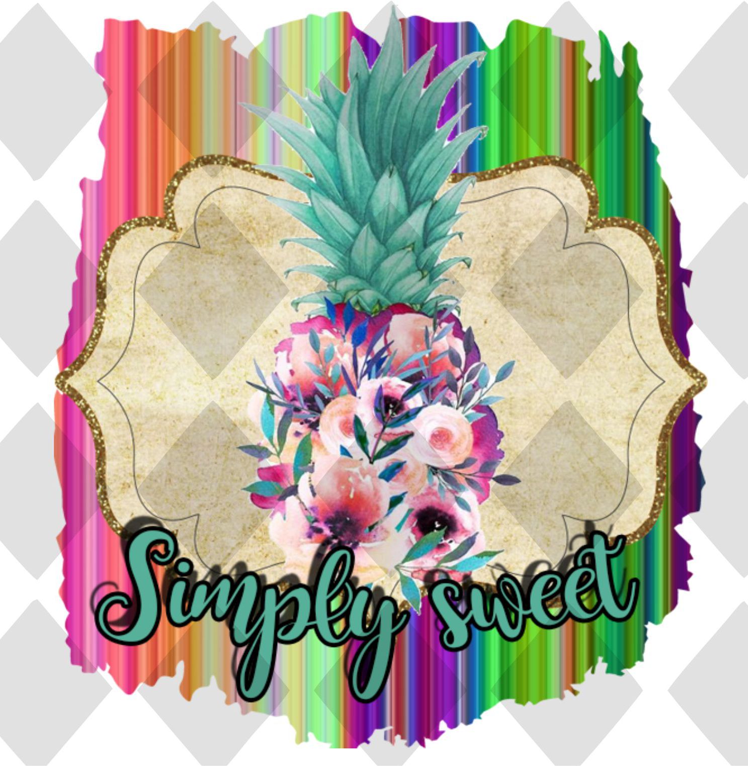 simply sweet pineapple png Digital Download Instand Download - Do it yourself Transfers