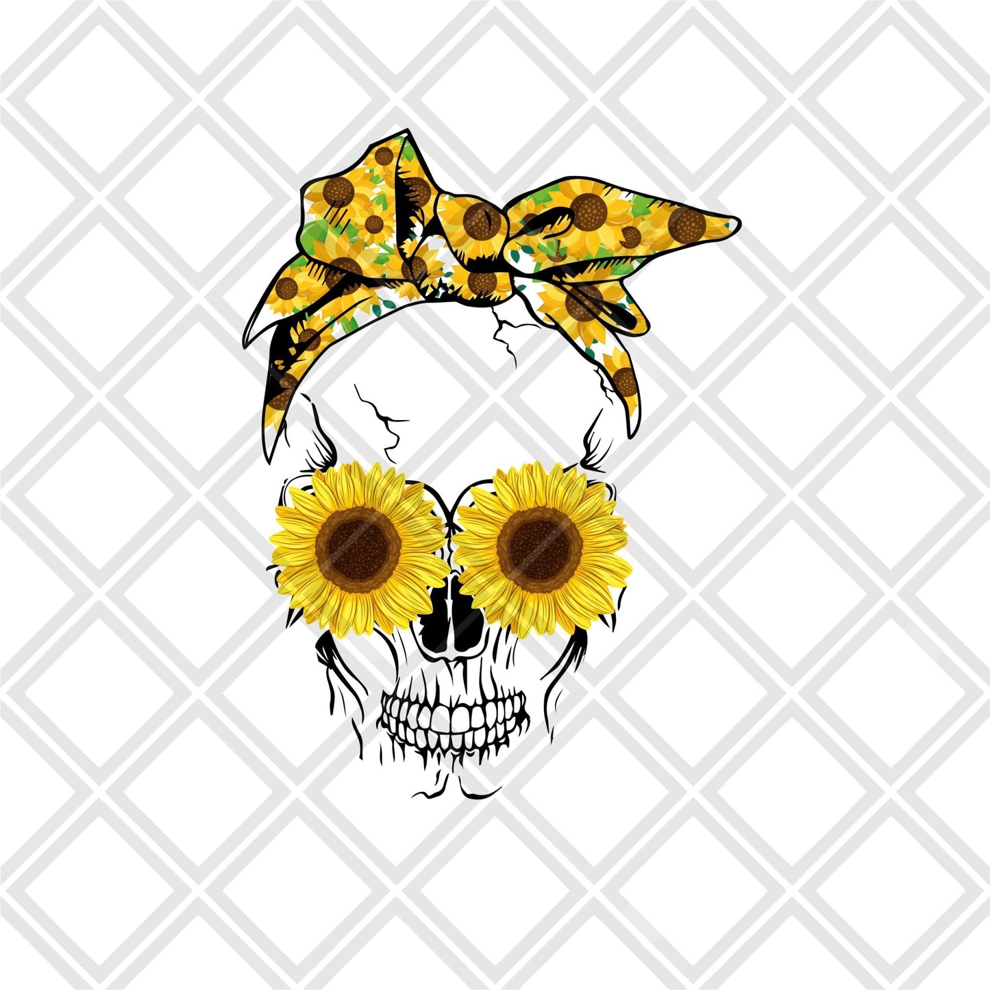 Skull Sunflower DTF TRANSFERPRINT TO ORDER - Do it yourself Transfers