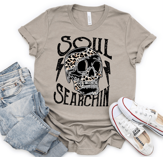 Soul Searchin skull leopard Adult size DTF TRANSFERPRINT TO ORDER - Do it yourself Transfers