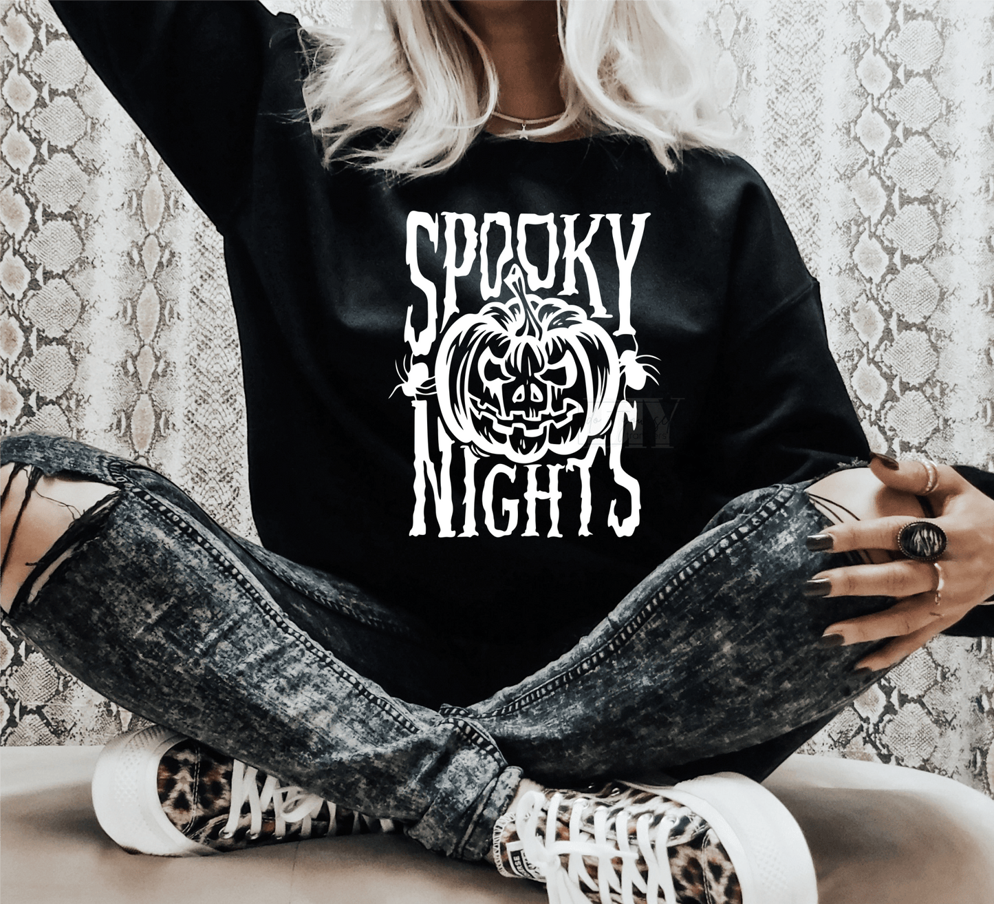 Spooky Nights Halloween Pumpkin size ADULT DTF TRANSFERPRINT TO ORDER - Do it yourself Transfers