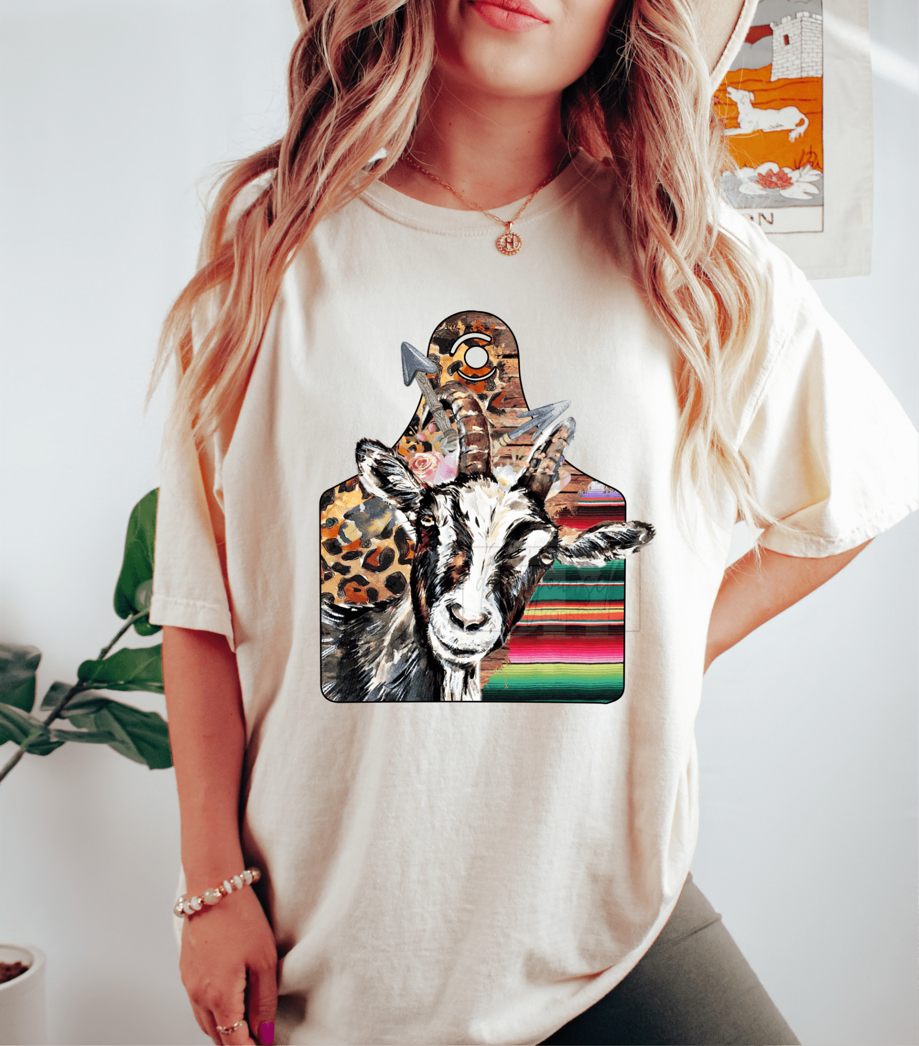 TAG goat cow farm animal leopard serape size ADULT DTF TRANSFERPRINT TO ORDER - Do it yourself Transfers