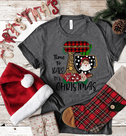 Time to bake it's Christmas Santa mixer kitchen size ADULT DTF TRANSFERPRINT TO ORDER - Do it yourself Transfers