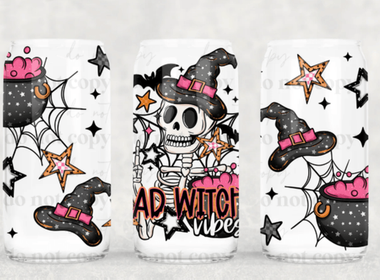 TRANSFER TUESDAY BAD WITCH VIBES HALLOWEEN CUP WRAP UV DTF 16OZ - Do it yourself Transfers