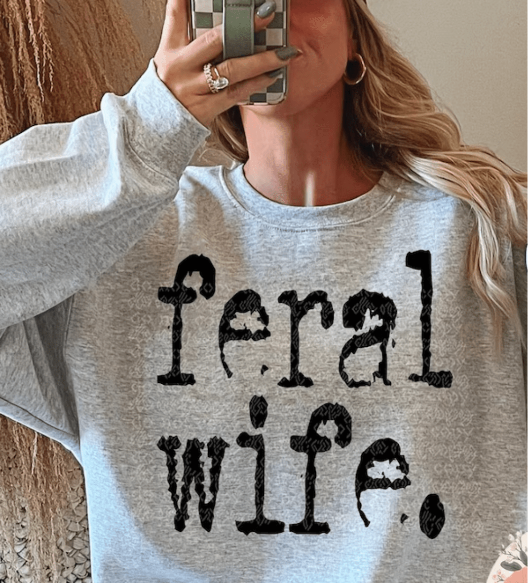 TRANSFER TUESDAY FERAL WIFE SINGLE COLOR BLACK Screen Print transfers size ADULT 9X12 - Do it yourself Transfers