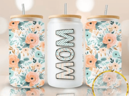 TRANSFER TUESDAY MOM PLASTEL FLOWERS CUP WRAP UV DTF 16OZ - Do it yourself Transfers