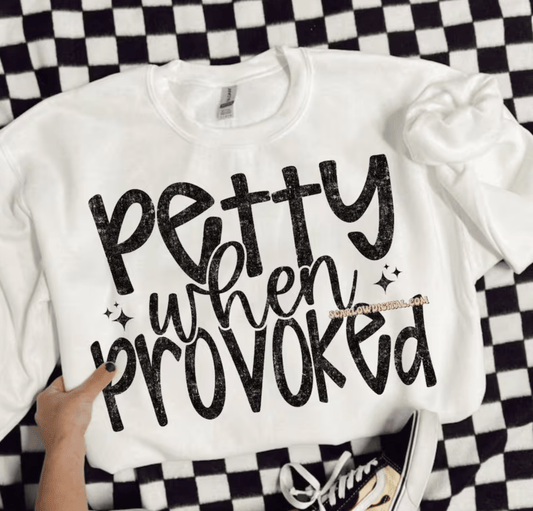 TRANSFER TUESDAY PETTY WHEN PROVOKES SINGLE COLOR BLACK Screen Print transfers size ADULT 9X12 - Do it yourself Transfers