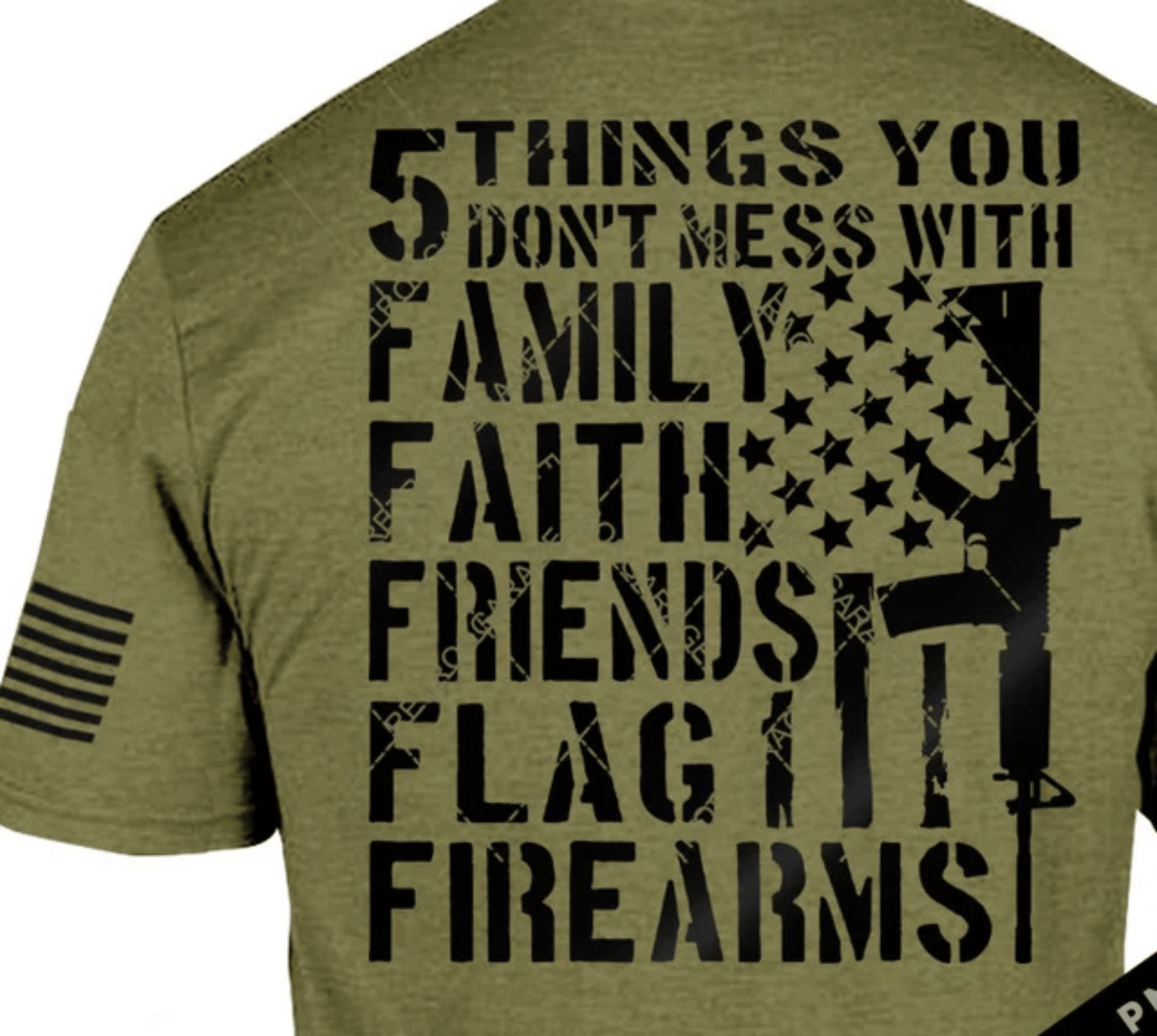 TRANSFER TUESDAY SHIPS JAN 21ST 5 things you don't mess with Family Faith Friends Flag SINGLE COLOR BLACK Screen Print transfers size ADULT 10X12 - Do it yourself Transfers