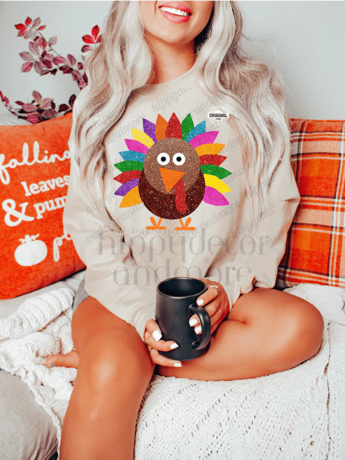 TURKEY multi color Thanksgiving fall ADULT DTF TRANSFERPRINT TO ORDER - Do it yourself Transfers