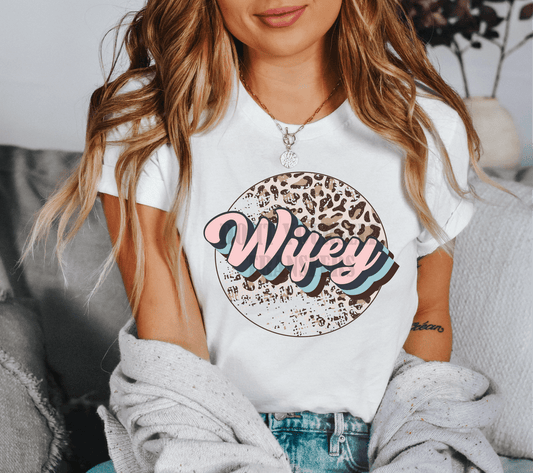 Wifey leopard pink size ADULT .5 DTF TRANSFERPRINT TO ORDER - Do it yourself Transfers