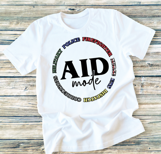 AID mode Police Firefighter Nurse EMS Dispatch Corrections Military  adult size .5 DTF TRANSFERPRINT TO ORDER