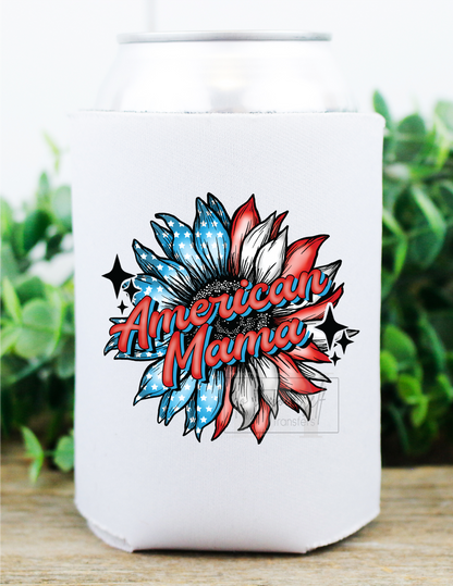 American MAMA Sunflower RED WHITE BLUE stars  size  2x2 DTF TRANSFERPRINT TO ORDER