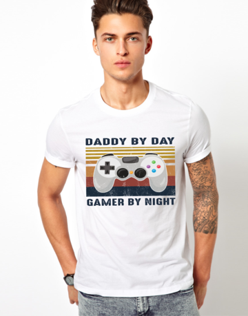Daddy by day gamer by night  DTF TRANSFERSPRINT TO ORDER