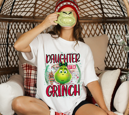 DAUGHTER of a GREEN MAN Christmas  size 9x11.5 DTF TRANSFERPRINT TO ORDER